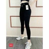 (5 Mẫu) Quần Jean Nữ Đen Cao Cấp đáy cao, nhiều nút J-2021