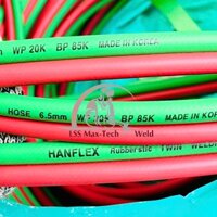 [5 mét] Ống Dây Gió Đá Hàn Quốc Hanflex 6.5mm, Dây Hơi Đôi Oxy Gas Hàn Quốc 6.5mm