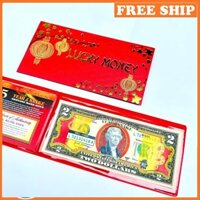 5 Set Tiền 2 Đô Hình Con Rắn - 2 USD Hình Con Rắn Mạ Vàng Lưu Niệm Tết Ất Tỵ 2025 KBTT