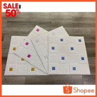 5 Tấm Xốp Dán Tường Trắng Đính Decal 3D - Khổ Lớn 70x70cm - Dày 06mm