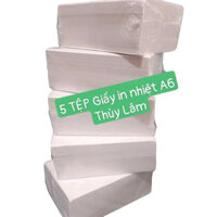 5 Tệp Giấy in nhiệt A6 khổ 100*150mm, TỆP 500 tem. Giấy in nhiệt A6 THÙY LÂM có keo bóc dán, in vận đơn gửi hàng.