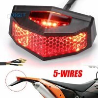 5 Trong 1 Xe Máy LED Bật Tín Hiệu Dừng Phía Sau Đuôi Phanh Đèn Biển Số Đa Năng Đỏ