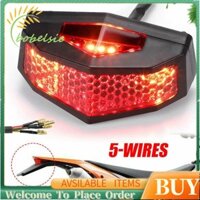 5 Trong 1 Xe Máy LED Bật Tín Hiệu Dừng Phía Sau Đuôi Phanh Đèn Biển Số Đa Năng Đỏ
