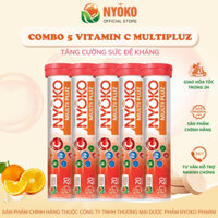5 Tuýp sủi vitamin multi pluzcó chiết xuất nhân sâm tăng sức đề kháng cho cơ thể lọ 20 viên NYOKO