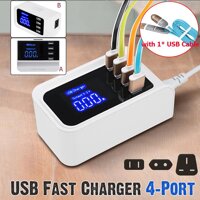 5 V/4.2A 4 Cổng USB Máy Tính Để Bàn Thông Minh Sạc Tường Thông Minh Màn Hình LCD Hiển Thị Sạc