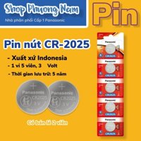 5 Viên Pin CR2025 3V Panasonic Lithium made in Indonesia - Hang chinh hang