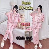 (50-100kg) Đồ bộ Lụa Nhật 2 túi form chuẩn bigsize