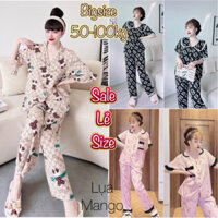 (50-110kg) Bộ Ngủ Bigsize Lụa Mango Cao Cấp - Siêu Cute