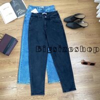 (50 - 90 KG) QUẦN JEAN BAGGY MÀU ĐEN LƯNG CAO THIẾT KẾ EO CÁCH ĐIỆU, FORM ĐẸP CHUẨN CHO NÀNG DẠO PHỐ
