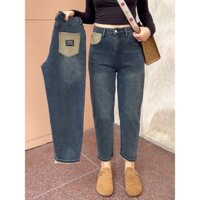 (50-90 KG) QUẦN JEAN XANH BAGGY, FORM LƯNG CAO, CO GIÃN 4 CHIỀU, VẬN ĐỘNG THOẢI MÁI