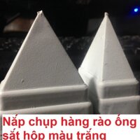 50 Bịt sắt 30X60 trắng chụp hàng rào bằng nhựa màu trắng nhọn bảo vệ ống sắt chống ăn mòn bên trong