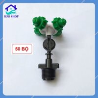 50 bộ béc tưới phun sương 4 hướng xanh kèm chân nối ren ngoài 21mm (tùy chọn van chống rỉ nước)