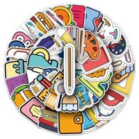 50 Bộ Đồ Văn Phòng Phẩm DIY Hoạt Hình Nhãn Dán Trang Trí Phong Cách Ins Cá Tính Dành Cho Vali Ván Trượt Guitar Nhãn Dán Xe