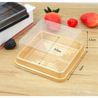 50 cái hộp vuông đáy vàng 10cm JHL10 dùng để đựng bánh các loại hoặc bánh trung thu 200gram