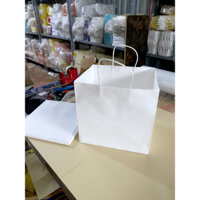 50 CÁI TÚI GIẤY KRAP NHẬT MÀU TRẮNG SỨ KT cao 26 ngang 27 hông 22 cm