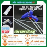 (50 CÂY) Keo nến Silicon cho súng bắn keo nhỏ (20W) 7x250mm, keo nến hàng chuẩn cao cấp, độ dính tốt, keo ra trong, đẹp