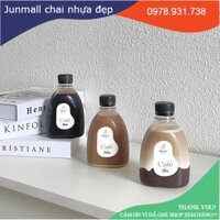 50 chai nhựa dẹp bầu lùn 300ml, chai nhựa nguyên sinh