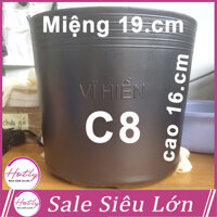 50 Chậu nhựa trồng cây miệng.đáy.cao 18x16x16 nhựa pe dẻo bền -77102