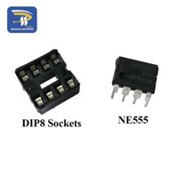50 chiếc NE555 NE555P IC 555 & 50 chiếc Ổ cắm DIP 8 chân