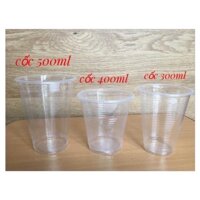 50 cốc nhựa dùng 1 lần không kèm nắp. 280-300-400-500 - Trắng,400ml