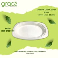 50 Đĩa giấy Oval bã mía Thái Lan 6.5inch - thương hiệu Gracz