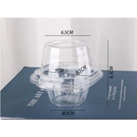 50 hộp 1 ngăn 2 ngăn trong suốt đựng bánh cupcake hay bánh tart