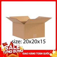 50 HỘP 20X20X15 - Hộp Carton Size 20X20X15 Giấy Cứng Siêu Bền Đóng Hàng Nhanh Chóng