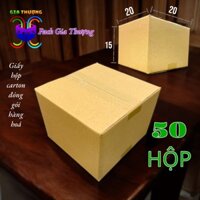 [50 Hộp] [20x20x15cm] - 3 lớp sóng B - DÀY 3mm - giấy thùng carton đóng gói hàng hóa