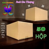 [50 Hộp] [30x20x15cm] - 3 lớp sóng B - DÀY 3mm - giấy thùng carton đóng gói hàng hóa