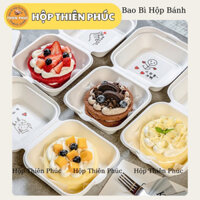 50 Hộp bã mía đựng baentocake - Hộp đựng bánh bento mini 10cm - Hộp bánh sinh nhật mini bentocake - hộp đựng bánh vuông