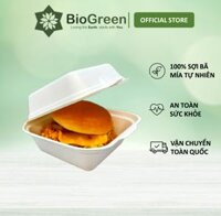 50 hộp bã mía vuông 450ml đựng bánh kem, hamburger, bento.... - Đáy to