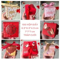 50 hộp giấy 6.5x6.5x4.5 cm và 7x7x7 cm đựng bánh pía, sen, trà, bánh, kẹo xếp tráp ăn hỏi, quả cưới