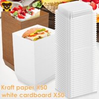 50 Hộp Giấy Đựng Bánh Tráng Miệng 20oz Kèm Nắp Đậy Tiện Dụng SHOPCYC5277