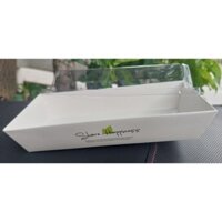 50 Hộp giấy Kraft đựng bánh – Hộp giấy kraft chữ nhật nắp nhựa trong có chữ