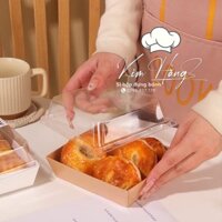 50 hộp giấy kraft E1413 đựng bánh bông lan than tổ ong , đựng xôi , đựng plan gato,....