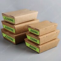 50 hộp giấy Kraft  nắp gập đựng thực phẩm