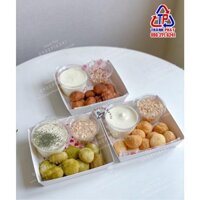 50 Hộp giấy vuông trắng đựng bánh su kem E1413 - hộp giấy đựng bánh mochi kem sữa - bông lan trứng muối