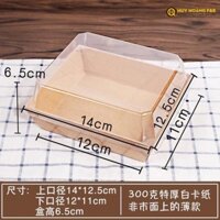 50 Hộp kraft hình vuông đựng bánh - Hộp giấy kraft đựng thức ăn E1413 màu ngẫu nhiên