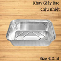 50 hộp Nhôm 410ml Chữ nhật, khay giấy bạc , khay nhôm giữ nhiệt cho lò nướng, nồi chiên không dầu