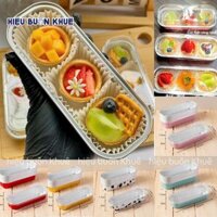 50 Hộp Nhôm Hộp Thiếc Đựng Bánh Tart Trái Cây, Mousse, Bánh Lạnh Và Thực Phẩm Nướng Trực Tiếp Hình Chữ Nhật [200ml]
