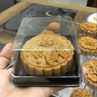50 hộp nhựa đế đen 200g-250g đựng bánh rau câu trung thu 9cm - Moon cake box