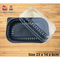 50 Hộp Nhựa Đế Đen HT17 Đựng Bánh Su Kem, Bánh Mì Ngọt, Bánh Tráng Trộn, Rau Câu, Thực Phẩm Các Loại