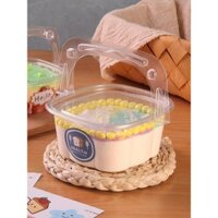 50 HỘP NHỰA ĐỰNG BÁNH CÓ TAY XÁCH HY-091 KÍCH THƯỚC 12 CM X 9 CM X CAO 6 CM