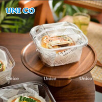 50 Hộp Nhựa Đựng Bánh Phô Mai Cháy, Bông Lan Phú Sĩ Cadé 650ml [W110]