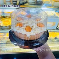 50 Hộp Nhựa Tròn Đựng Bánh Bông Lan, Bánh Sinh Nhật, Bánh Ngọt Nắp Trong Cao Lọt Lòng 14cm [A016]