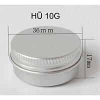 50 Hũ nhôm tròn 10g - Lọ thiếc đựng mỹ phẩm, Hủ chiết nước hoa khô, lọ chiết mỹ phẩm, phụ kiện du lịch.