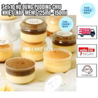 50 HỦ PUDDING TRÒN CHỊU NHIỆT KÈM NẮP - HỦ ĐỰNG BÁNH FLAN 125-150ml - The Cake Box