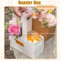 50 Khay Hai Ngăn Màu Trắng Quai Xách Đựng Hoa, Ly Nước, Bánh Ngọt, Quà Tặng