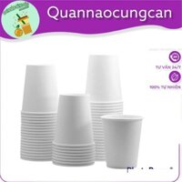 50 Ly giấy nhỏ 7oz  180ml tráng PE cao cấp thân thiện môi trường  - Trắng trơn