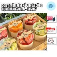 50 LY MICA TRÒN ĐỰNG BÁNH 200ml NẮP CỨNG - LY ĐỰNG BÁNH MOUSSE, TIRAMISU, PANNA COTTA - Mã SP: GD2017 - The Cake Box